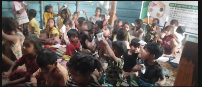 Children participating in Aarogyam Project education activities