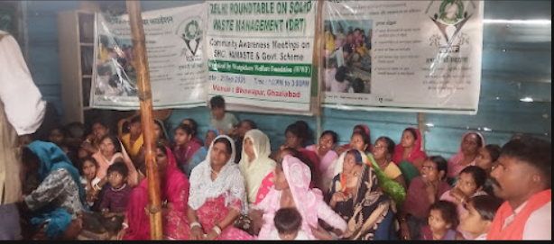 Women learning about welfare schemes